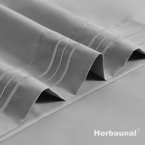 Horbaunal Microfiber Pillowcases Queen Size, Light Grey, 2 Pack - Image 7