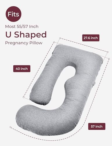 Momcozy Soft Knit Pregnancy Pillow Cover, U Shaped Maternity Pillowcase - Image 4