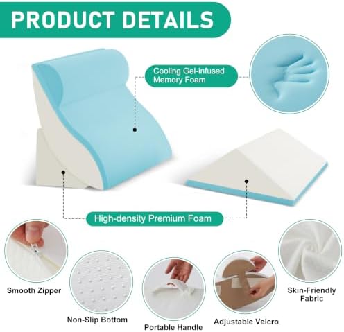 4PCS Wedge Pillow Set for After Surgery, Orthopedic Bed Wedge Pillow for Back - Image 3