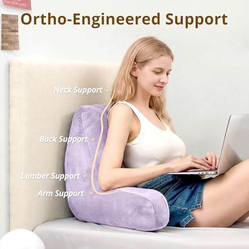 Sasttie Reading Pillow for Bed, Back Pillow for Sitting Up - Image 2