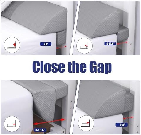 HOMBYS Wedge Pillow Headboard for Bed Gap, Foldable Bed Wedge Gap Filler King - Image 3