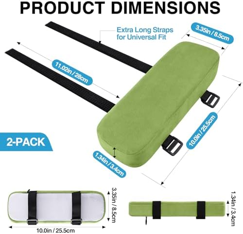 Smiry Memory Foam Office Chair Armrest Pads, Non-Slip Armrest Cushion - Image 2
