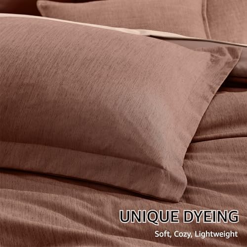 Monbix Full Comforter Set 7 Pieces Terracotta Cationic Dyeing Bed in a Bag - Image 6