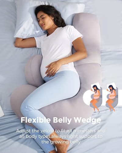 Momcozy Original F Shaped Cooling Pregnancy Pillow, Adjustable Wedge Pillow - Image 5