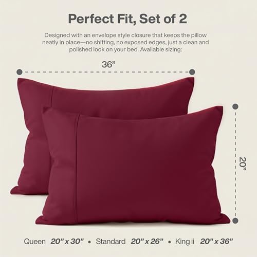 QUEENSBAY King Pillow Cases Set of 2, Microfiber Cooling Pillowcases, Soft - Image 2