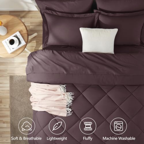 CozyLux Full Comforter Set 82"x86" Cocoa Powder - Image 2
