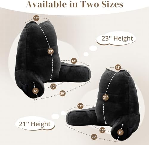 Sasttie Reading Pillow for Bed, Back Pillow for Sitting Up - Image 2