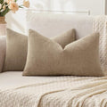 MIULEE Light Brown Chenille Couch Lumbar Throw Pillow Covers by MIULEE