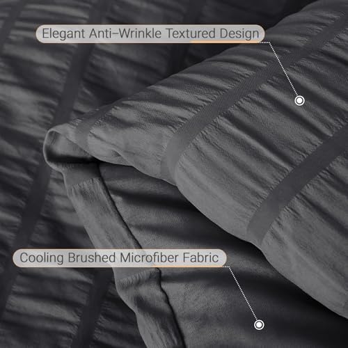 MUXHOMO 5 Pieces Twin XL Comforter Set, Seersucker Bed in a Bag Twin XL Size - Image 6