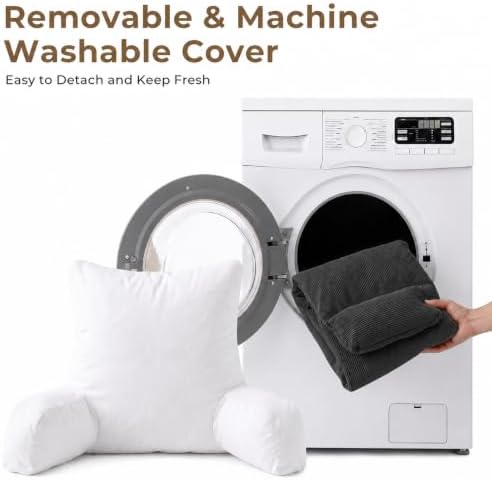 Reading Pillow for Bed with Detachable Neck Roll and Shredded Memory Foam - Image 5