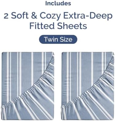 CGK Linens 2 Pack Extra Deep Twin Fitted Sheets - Image 4