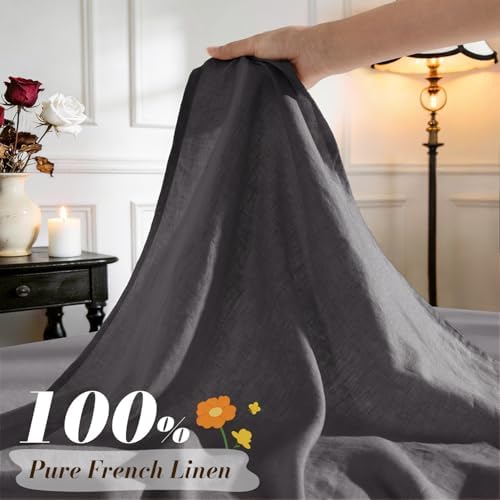 SONORO KATE 100% French Linen Full Size Sheets Set, Natural Flax Bedding - Image 2