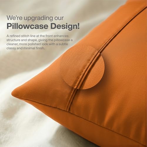 QUEENSBAY Standard Pillow Cases Set of 2, Microfiber Cooling Pillowcases - Image 3