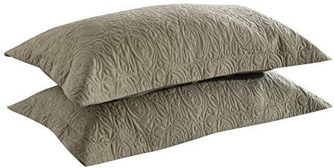 MarCielo 2-Piece Embroidered Pillow Shams, Decorative Microfiber Pillow Covers by MarCielo