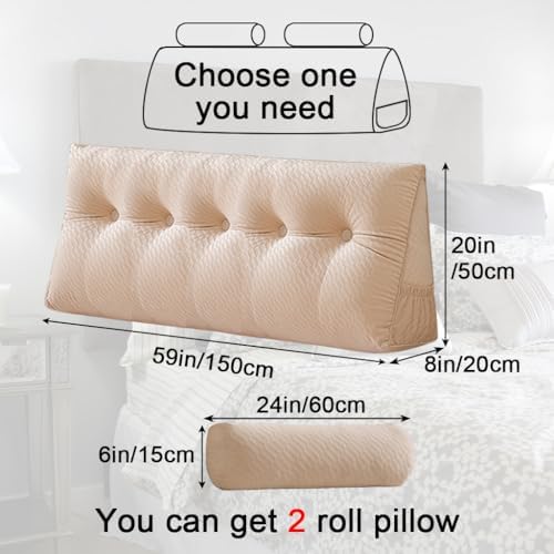 Velvet Triangular Headboard Wedge Pillow - Image 2