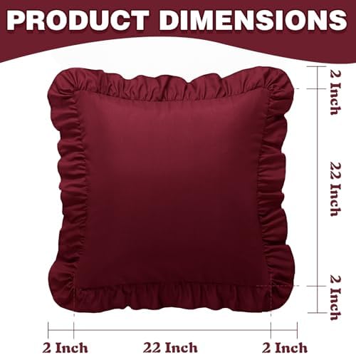KKJIAF 2 Pack Ruffle Pillow Cases 22x22 Inches - Image 3