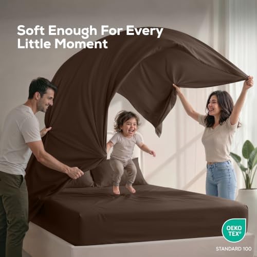 Full Sheets Set, 4 Pieces 16" Deep Pocket Hotel Luxury Bed Sheets - Image 5