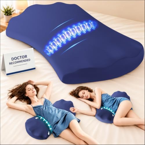 Fledano Lumbar Support Pillow for Bed – Memory Foam Lower Back Pain Relief by Fledano