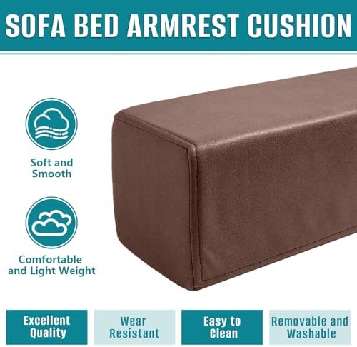 2 Pack Couch Arm Rest Pillow, High Density Foam Armrest Cushion, Removable & - Image 5