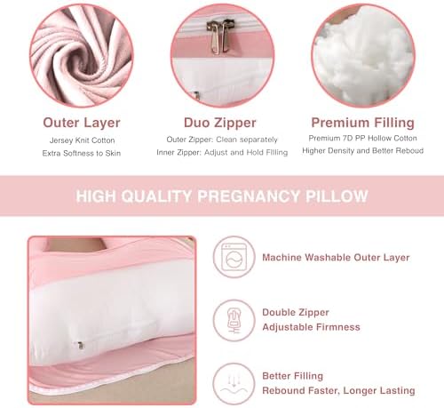 ALLOPERA Pregnancy Pillow, Full Body Maternity Pillow 57 inch, - Image 3