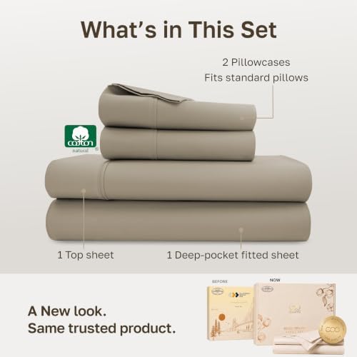California Design Den Soft 100% Cotton Sateen Full Bed Sheets Set - Image 3