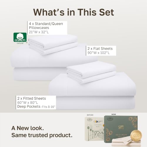 California Design Den 2 Pack 600 Thread Count Cotton Bed Sheets Queen Set - Image 4