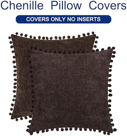 CaliTime Decorative Couch Throw Pillow Covers 16 X 16 Inches Coffee - Image 6