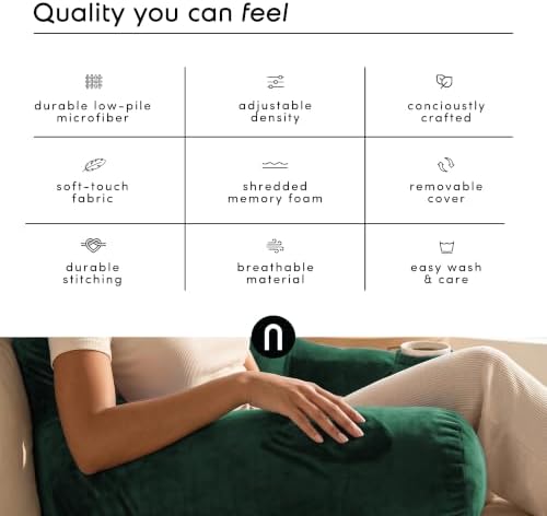 Nestl Reading Pillow with Shredded Memory Foam Includes 2 Neck and Lumber - Image 6