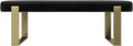 VANT Upholstered Bed Bench - Velvet Black - Burnished Brass - Contemporary Modern, Bedroom Bench Seat, Hallway, or Entryway