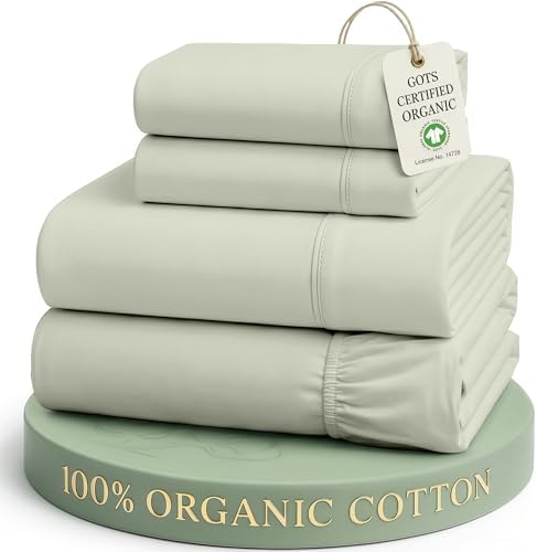 Lane Linen Queen Sheet Set 100% Organic Cotton Percale Cooling by LaneLinen