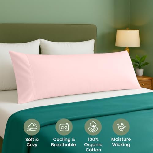 Cotton Delight Organic Cotton Body Pillow Cover 20x54 – 600 Thread Count Sateen - Image 2