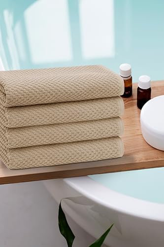 COTTON CRAFT Euro Spa Waffle Weave Bath Towels - Set of 4 Linen Towels - Image 6