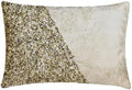 The HomeCentric Decorative Ivory & Gold 12"x16" Lumbar Pillow Cover, Jacquard by TheHomeCentric