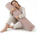Corduroy Body Pillow, Large Round Bolster Roll Pillow by Ailuteie