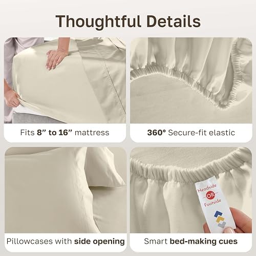 California Design Den Luxury 600 Thread Count Queen Sheet Set - Image 5