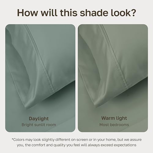 California Design Den Soft 100% Cotton Sateen Split King Sheet Set - Image 5