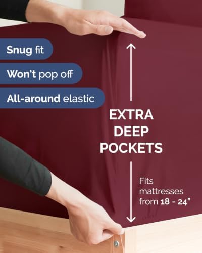 CGK Linens 2 Pack Extra Deep Twin XL Fitted Sheets - Image 2