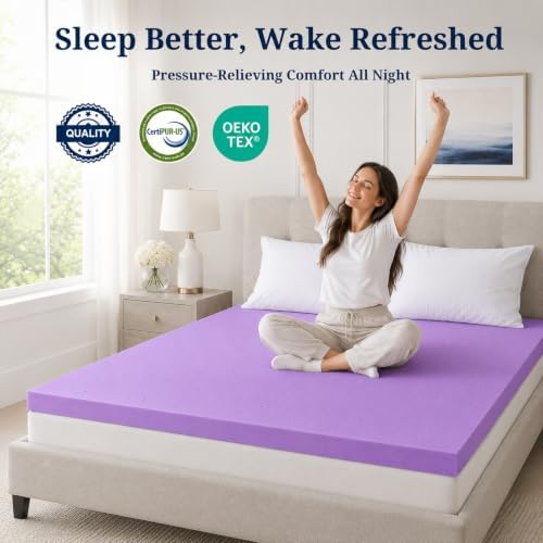 IULULU Gel-Infused Memory Foam Mattress Topper Twin Size, 4 Inch - Image 2