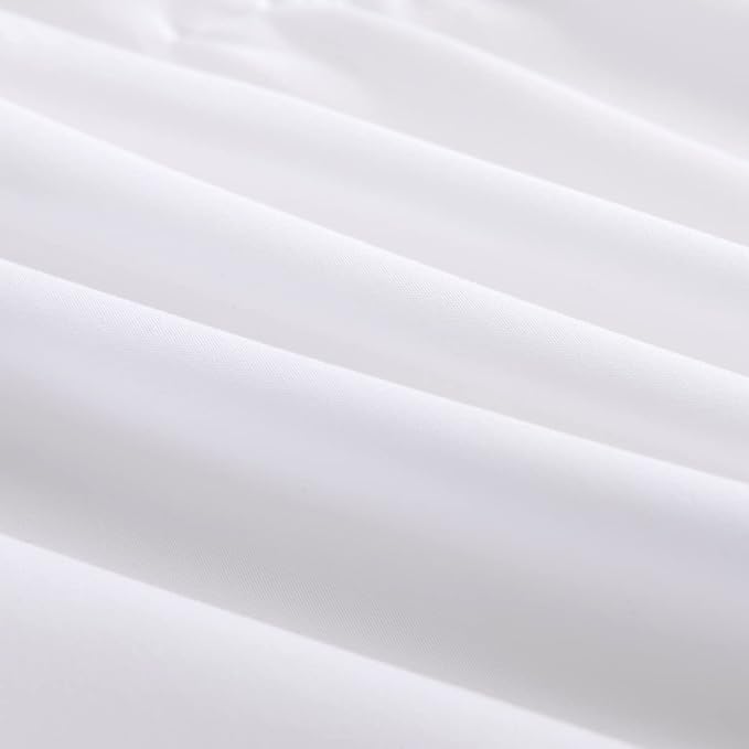 TSUTOMI Bed Skirt Full Size Ruffled Bed Skirt with Split Corners, 14 Inch Drop Dust Ruffle Bed Skirts with Platform, Gathered Style, 100% Microfiber, White