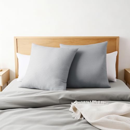 100% Cotton Waffle Weave Throw Pillow Covers Set of 2 - Image 6