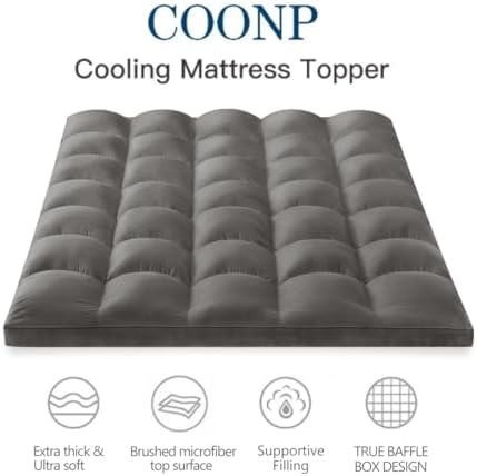 COONP Twin XL Mattress Topper, Extra Thick Pillow Top Mattress Pad Cover - Image 2