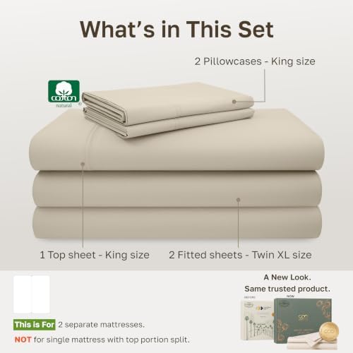 California Design Den 600 Thread Count Split King Bed Sheets - Image 4