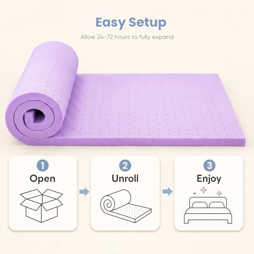 DUMOS 2 Inch Queen Mattress Topper Cooling Gel Ventilated Memory Foam - Image 6