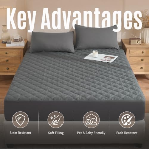 Downstoria Waterproof Mattress Protector, Full Size Mattress Pad, Soft - Image 7