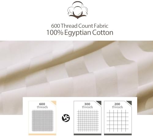 100% Egyptian Cotton Pillow Protectors Set of 4 King Size - Image 2