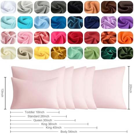 King Pillow Cases, 2 Pack, 20x40 in, Microfiber, Light Pink - Image 6