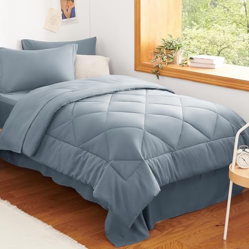 CozyLux Twin XL Comforter Set 68"x88" Dusty Blue by CozyLux