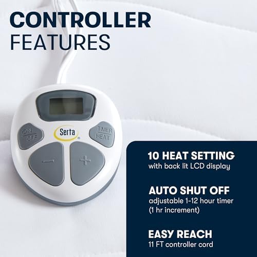 Serta Heated Mattress Pad Deep Pocket & Machine Washable Full - Image 5