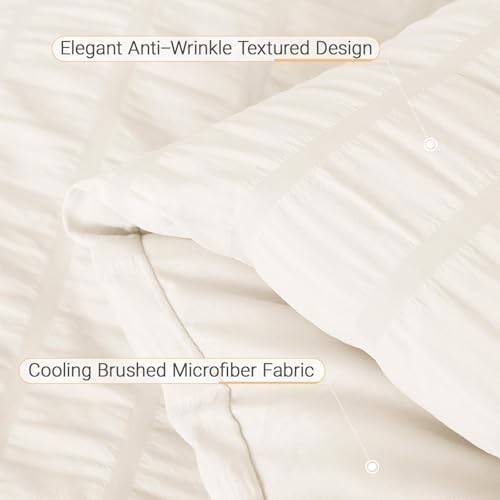 MUXHOMO 5 Pieces Twin XL Comforter Set, Seersucker Bed in a Bag Twin XL Size - Image 6