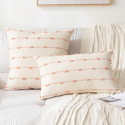 YEENAASY Boho Throw Pillow Covers 12x20 Set of 2 Farmhouse Pillow Cases - Image 2